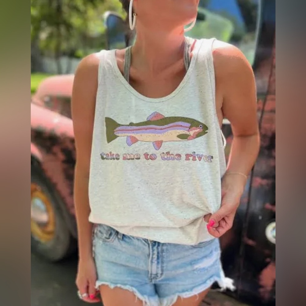 NWOT. Oliver & Otis Take me to the River‎ Tank. Women’s size Large.